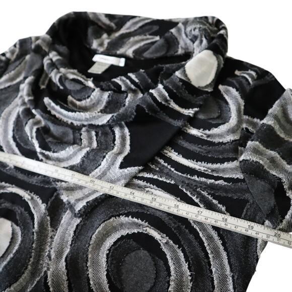 Feratelli Womens Vintage Cowl Neck Tunic Size Large Artsy Art To Wear Patchwork - Picture 8 of 9